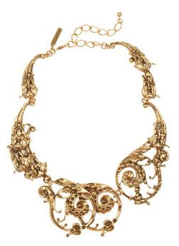 Oscar de la Renta - 24-karat gold-plated scroll necklace